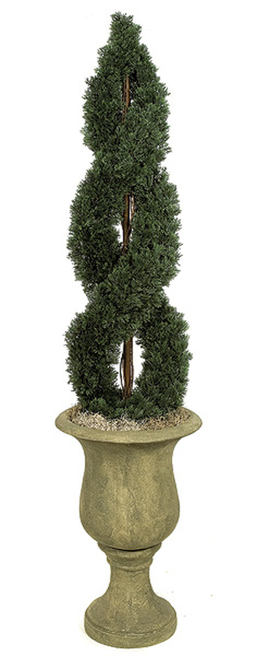 4 Foot Double Spiral Cypress Topiary